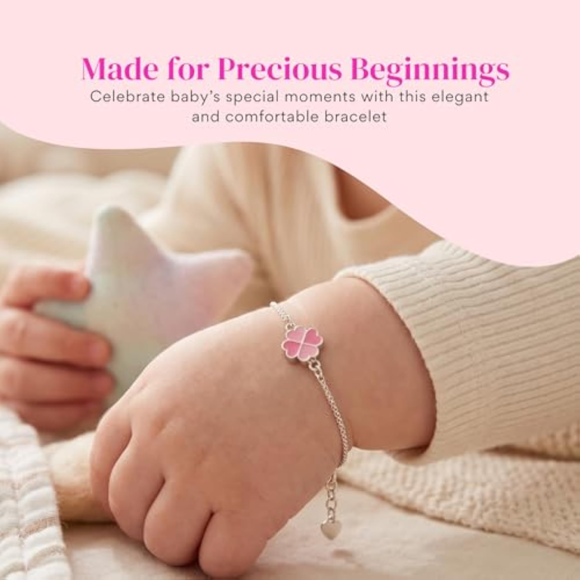 925 Sterling Silver Baby Bracelet With Flower Charm